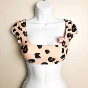 NWT Xhilaration Cheetah Print Cap Sleeve Bikini To